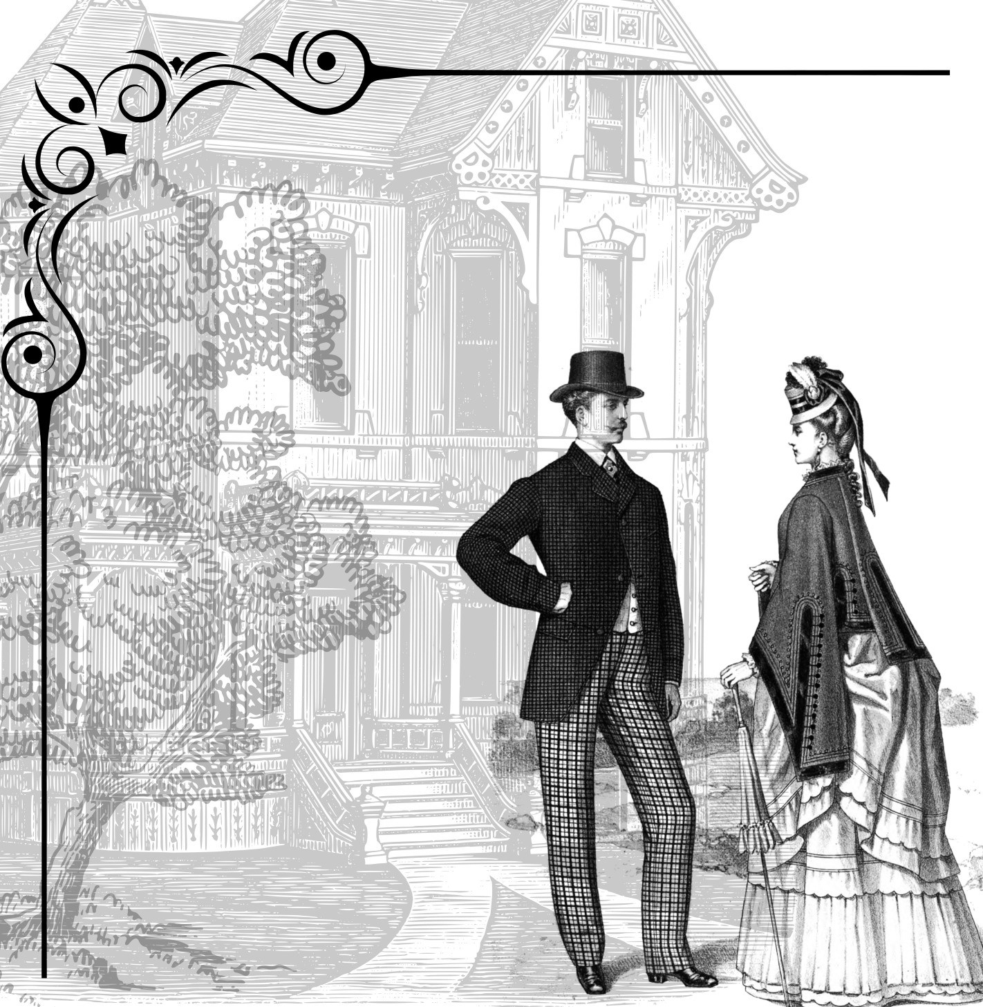Graphic of a Victorian Couple